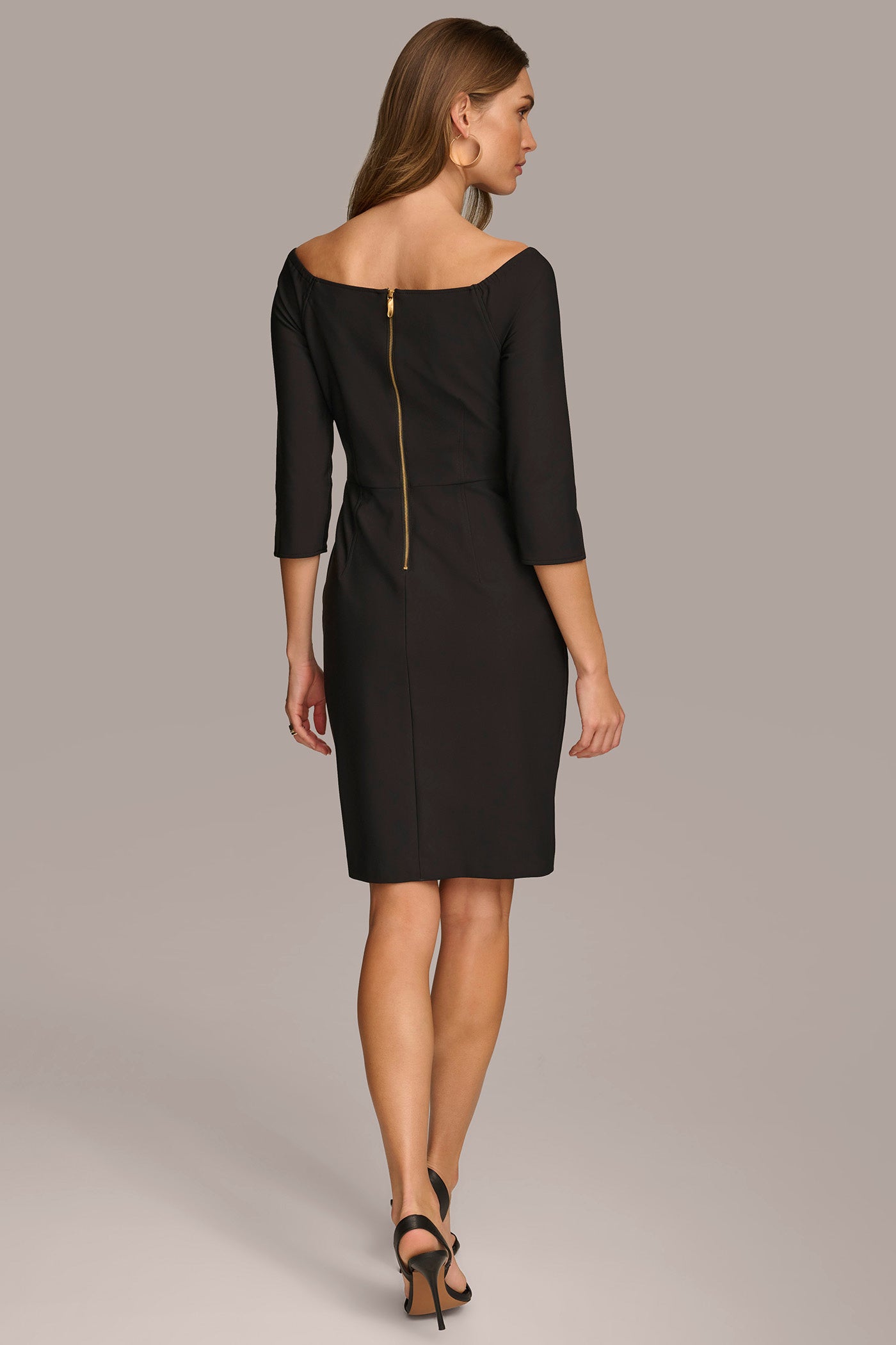 (image for) CUTE BOAT NECK SIDE DRAPE DRESS